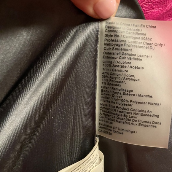 Women's Danier Down Leather Parka - Size Large - Picture 4 of 4